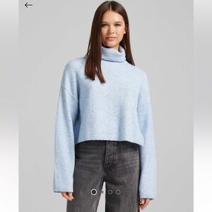 Bershka Light Blue Turtleneck Sweater